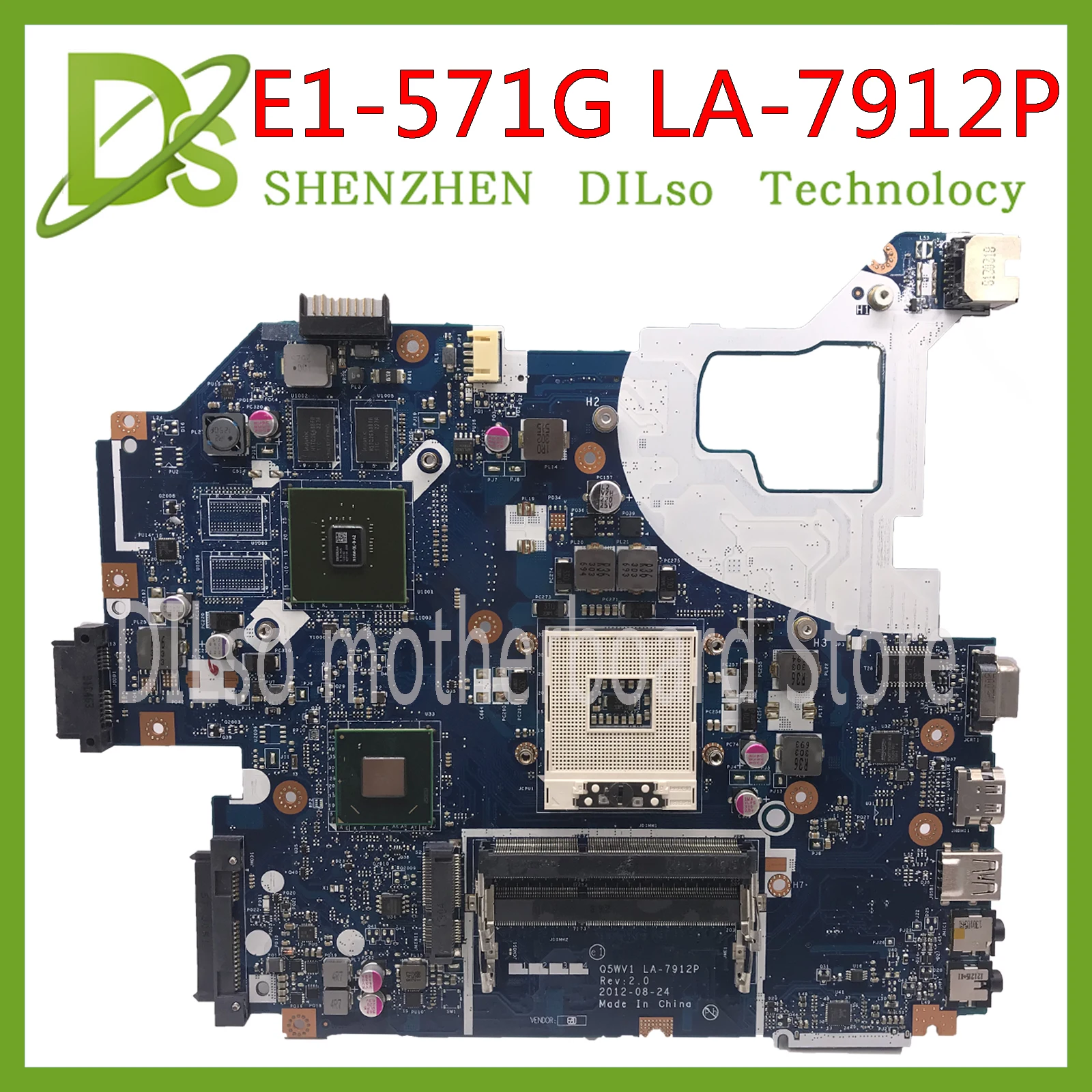 

KEFU LA-7912P материнская плата подходит для ACER Aspire E1-571G E1-571 V3-571G V3-571 материнская плата Q5WV1 LA-7912P HM77 PGA989 тест