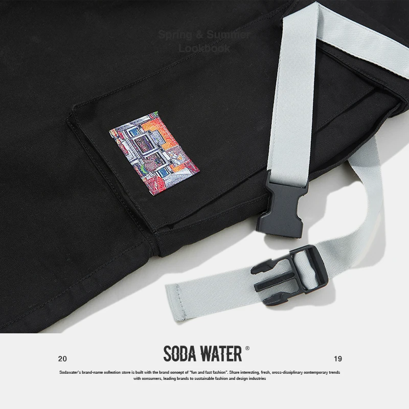 Брюки-карго с несколькими карманами SODA WATER длинные брюки-карго эластичной талией