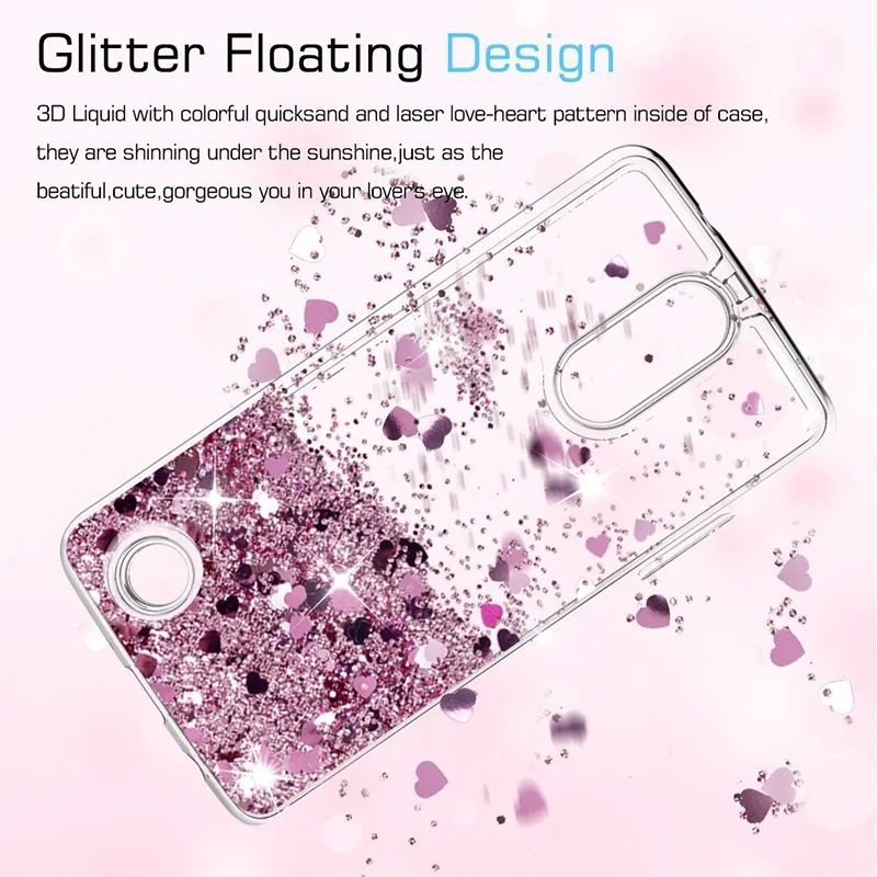 For LG K20 Plus / V Grace Harmony Case Girls Women Liquid Quicksand Bling Cute Clear Soft TPU Silicone Cases Back Cover |