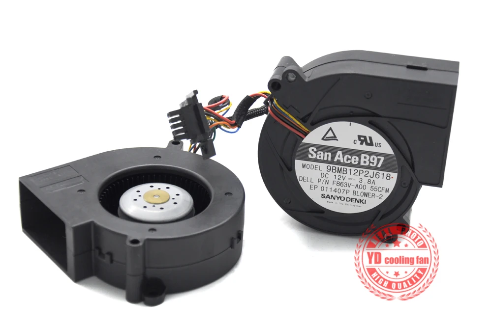 Вентилятор охлаждения sanyo denki San Ace 9BMB12P2J618 12 V 3.8A 9733 высокого объема воздуха