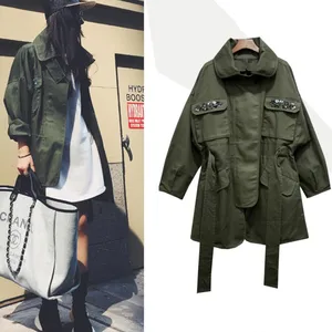Тренчкот женский, с отложным воротником, приталенный, в стиле сафари, свободный, Повседневный, с длинными рукавами, весна 2021