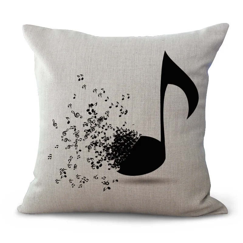 Наволочка для подушки с принтом музыкальных инструментов|cushion cover|printed cushion covercushion
