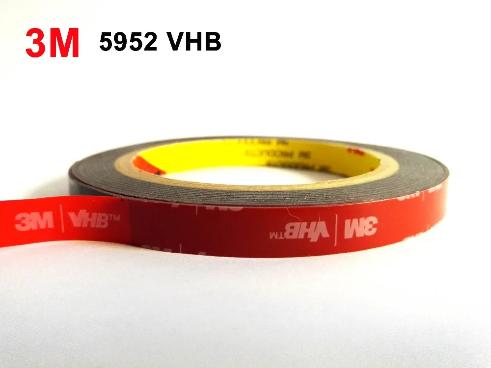 3M VHB 5952 Black Heavy Duty Mounting Tape Double Sided Adhesive Acrylic Foam 5mmx3Mx1.1mm thickness | Канцтовары для офиса и