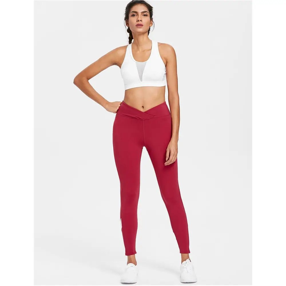 ZAFUL Cut Out Sports Bra Athletic Racerback Running Mesh Panel Full Cup Gym Fitness Women Padded Vest Yoga Tops | Спорт и