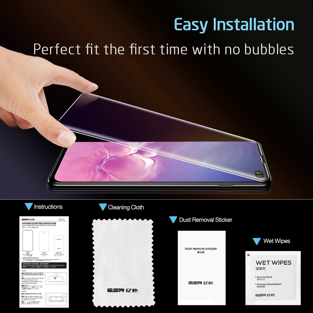 ESR анти Blu-Ray закаленное стекло для samsung S10 S10 Plus 3D 9H Полное покрытие экрана телефона защитная стеклянная пленка для samsung S10 S10