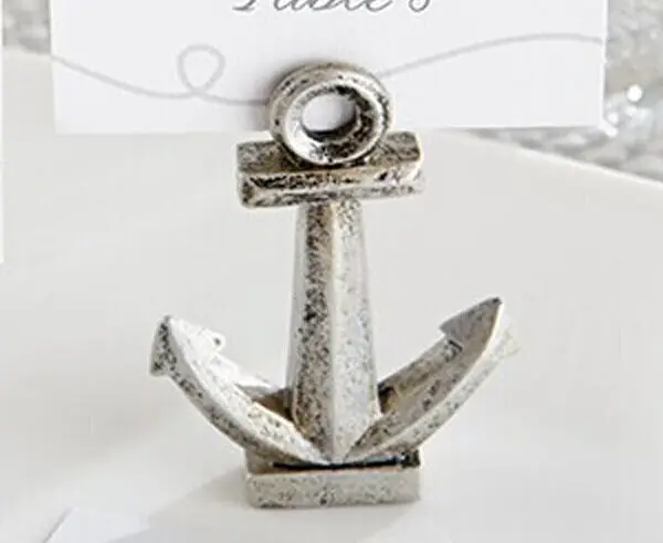 100 шт./лот античное серебряное Морское место с якорем держатели для карт