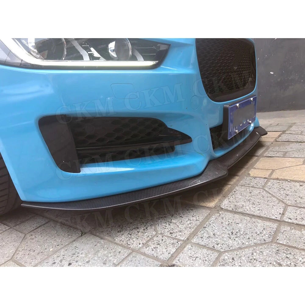 Передний спойлер для подбородка губ из углеродного волокна Jaguar XE Sedan 4 Door 2015 2018 A