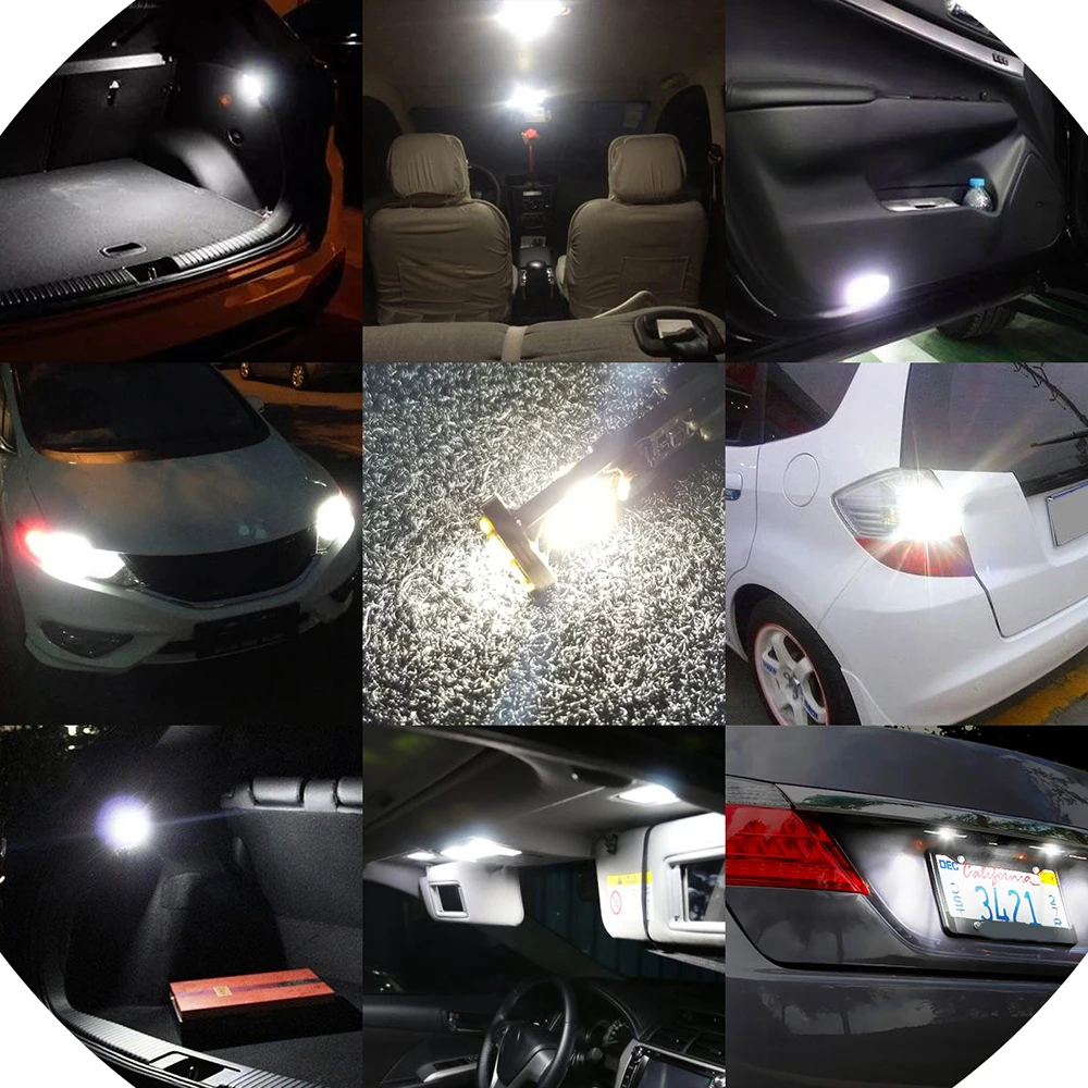 

10-20pcs 9SMD LED Canbus T10 W5W 3030 Reverse Trunk Reading Lights Car Styling For Fiat Stilo Ducato Bravo Viaggio Punto 124 125