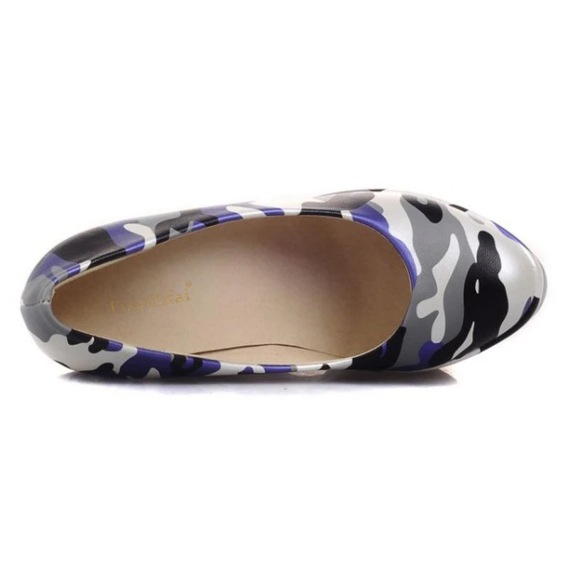 Туфли женские Coolcept на высокой танкетке с принтом мягкие размеры 32-43 | Обувь