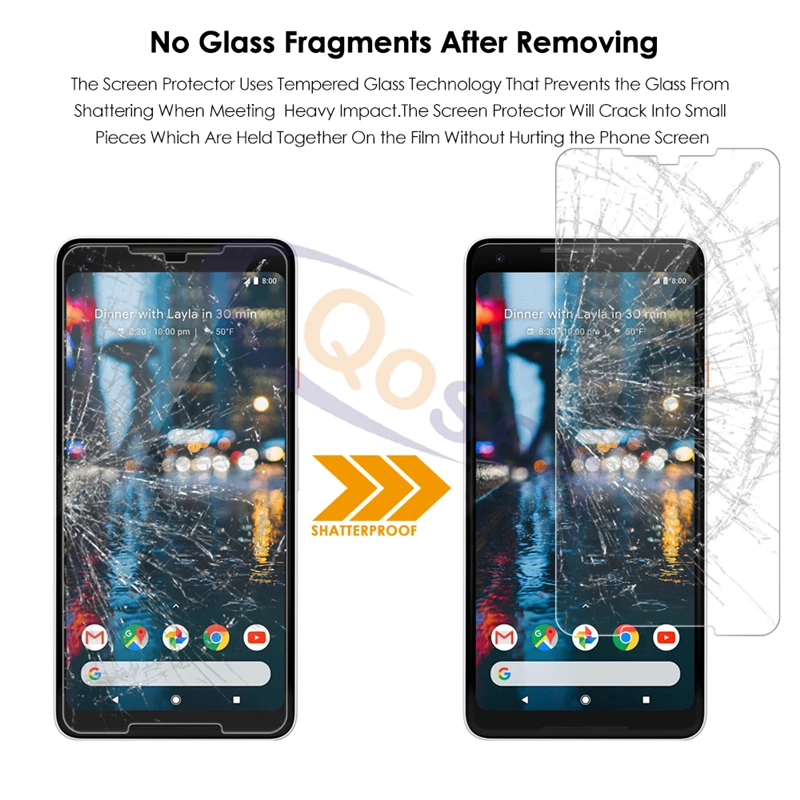 Qosea для Google Pixel 2 XL Премиум Закаленное стекло 9 H ультра прозрачная пленка