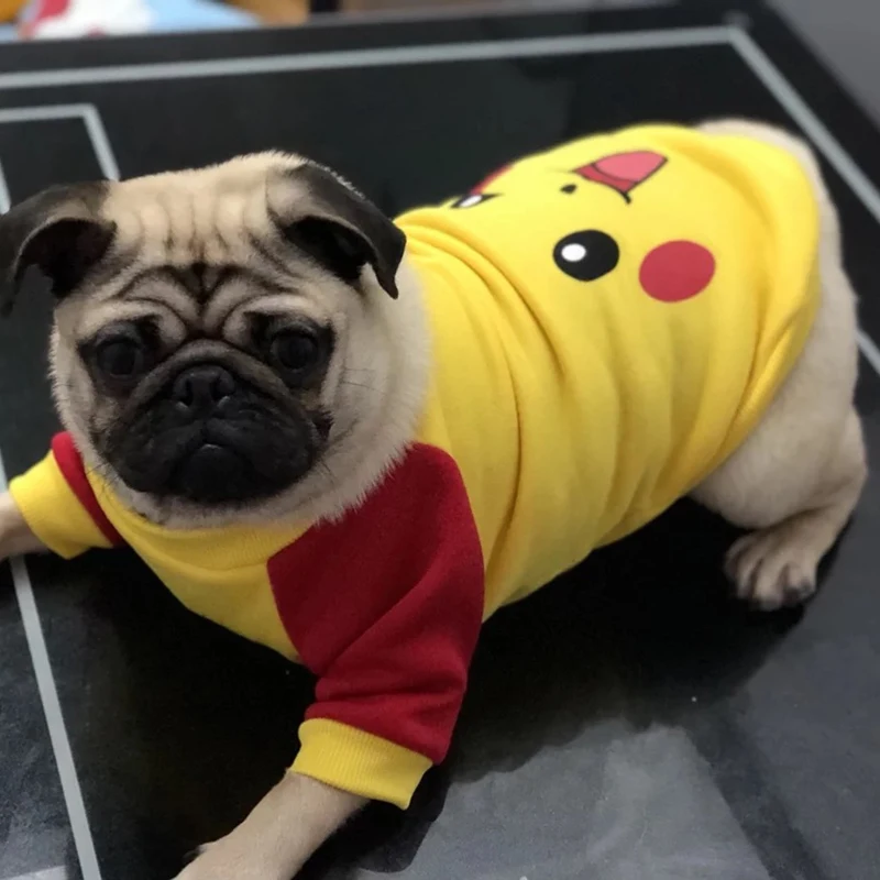 Осенне-зимняя теплая одежда в виде мопса французского бульдога хлопковые мягкие
