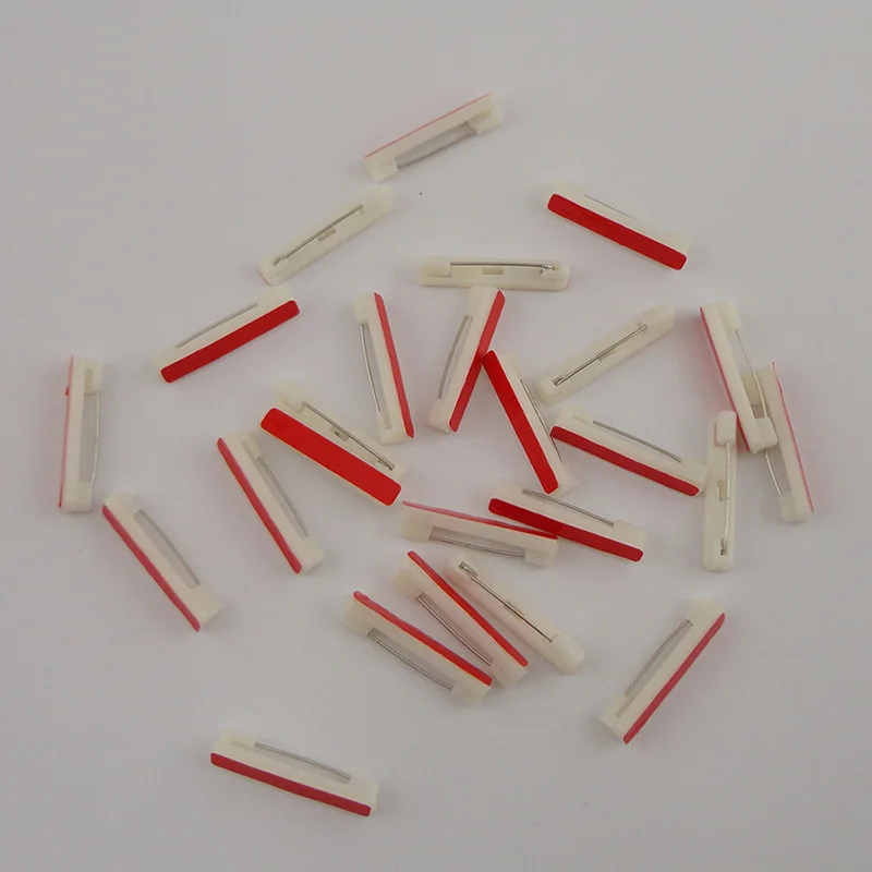 White brooch pins 20 шт, 2,0 см, 3,0 см, белый, черный цвет, клейкие пластиковые броши, булавки сзади, простые безопасные булавки для значок сделай сам, ювелирные изделия ручной работы - Цвет: White brooch pins