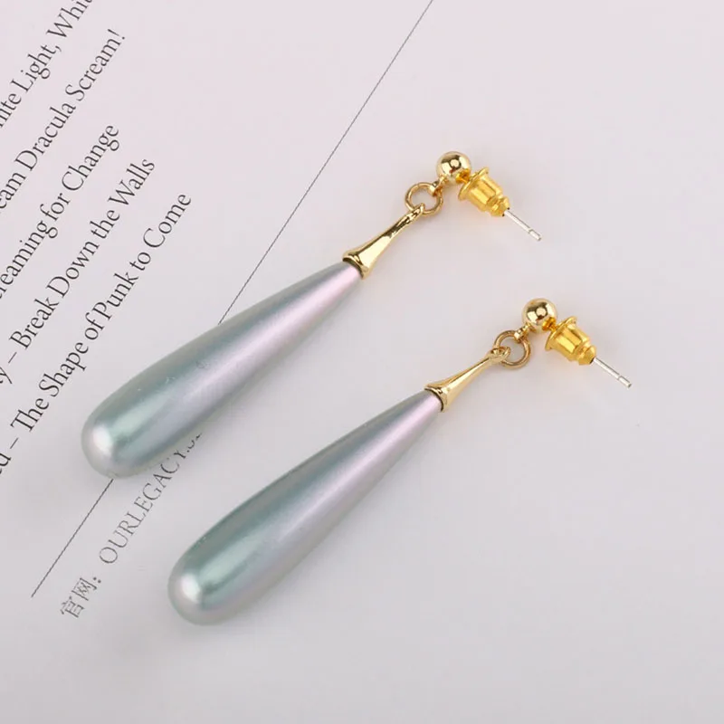 Длинные серьги с жемчугом в форме капли Корейская версия зимних сережек капелек