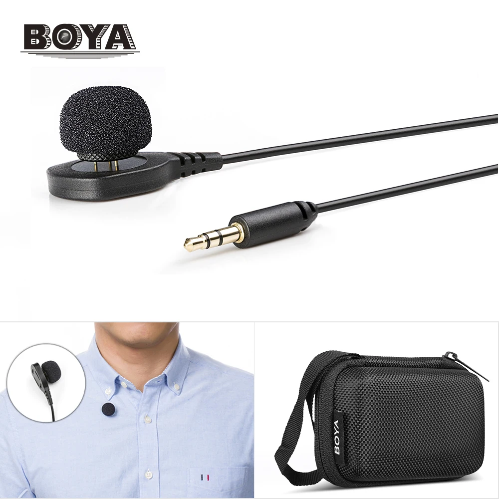 Новый портативный штырьковый микрофон BOYA, универсальный коннектор, петличный микрофон с разъемом 3,5 мм для камер Canon, Nikon, Sony, Panasonic, DSLR