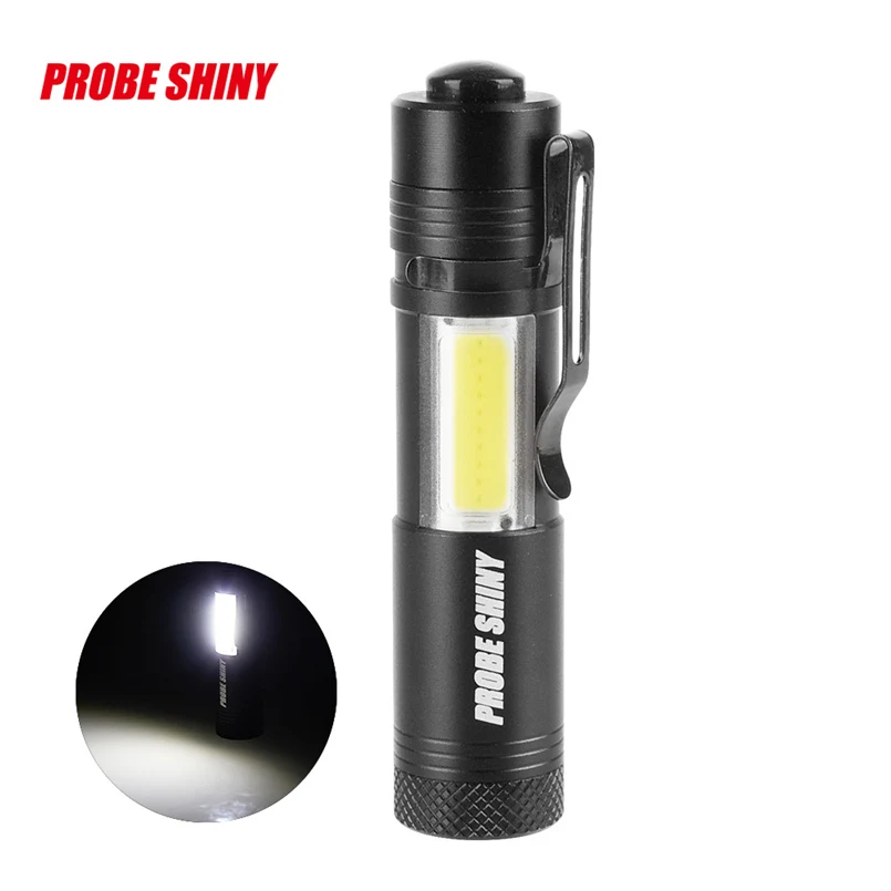 Супер яркий XM-L Q5 + COB LED 4 режима 3500Lm 14500 фонарик масштабируемый F #4O03 | Лампы и