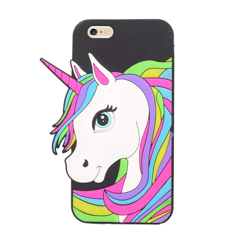 Горячая Мода 3D Rainbow Unicorn чехол для Apple IPhone 6 6s мягкий силиконовый Гелл телефон Коке