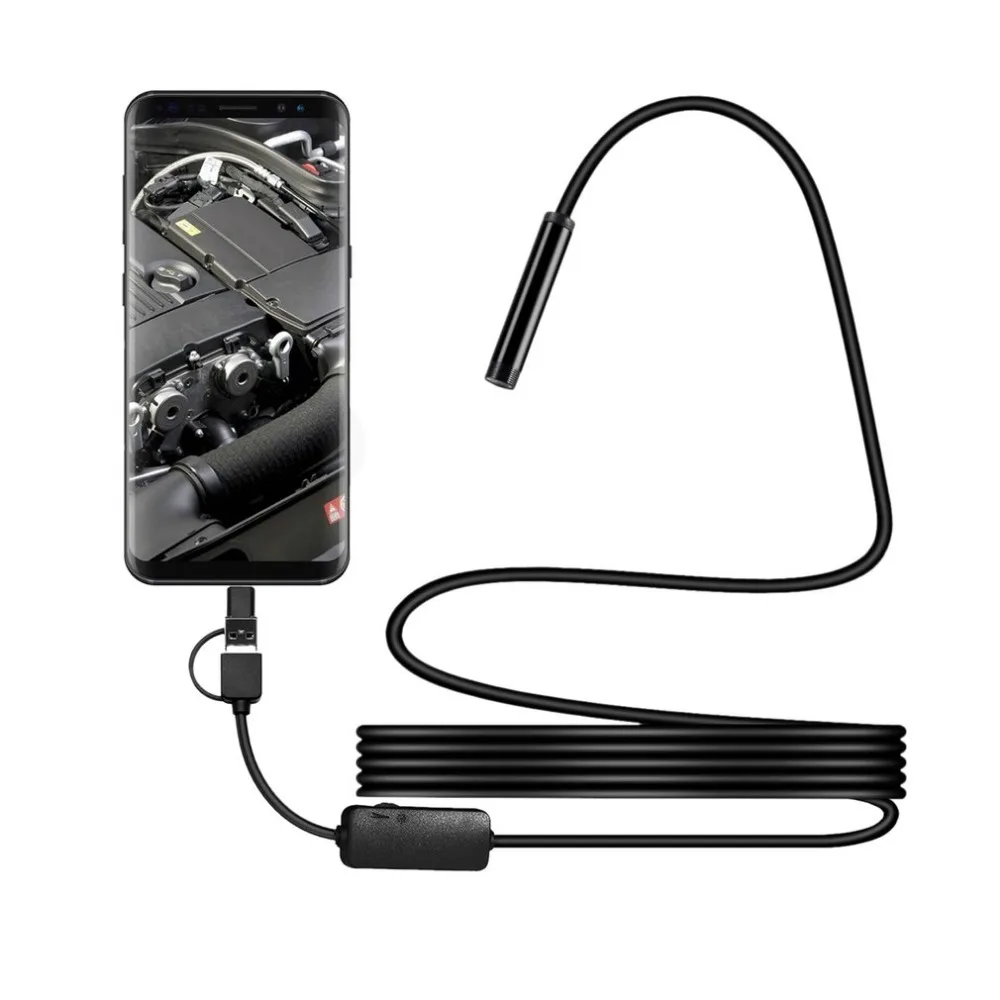 2/3. 5/5/10 м 8 мм Micro USB Type-c 3-в-1 компьютерный эндоскоп бороскоп трубка IP68