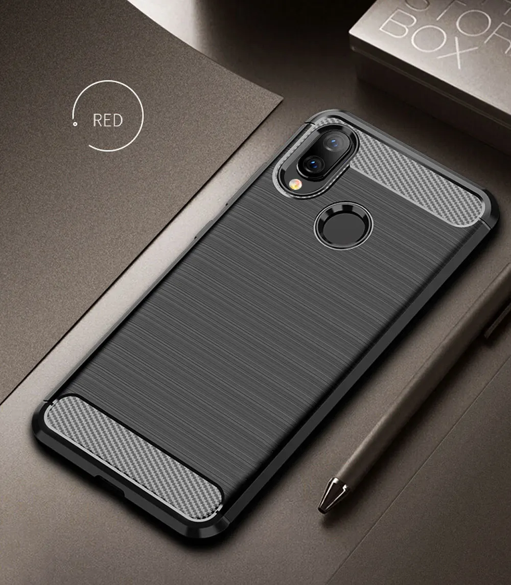 Силиконовый чехол для Xiaomi Redmi Note 7, чехол из углеродного волокна для Redmi Note 7, защитный чехол, бампер для Redmi Note 5 Pro