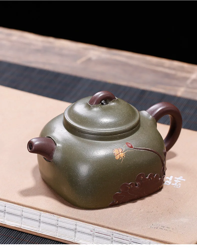Yixing фиолетовый песок Teaware руды черный зеленый грязи гекси гуогонг Ван Zhenxue мастер ручной работы чайник одна