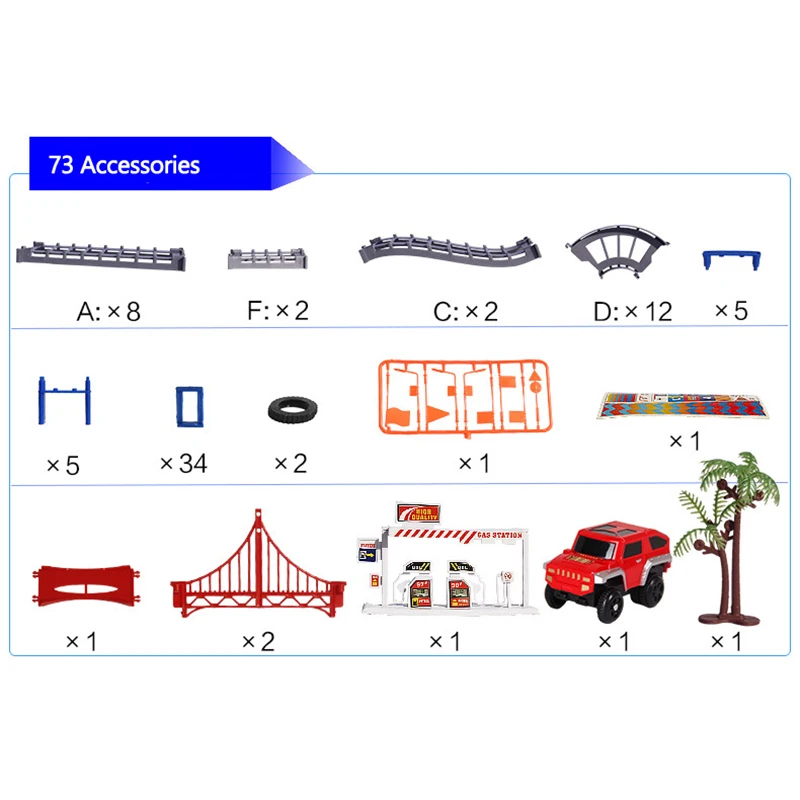 

DIY Variety 3D Electric Rail Speed Car Train Model Colorful Track Racing Road Assemble Educational Toys Gift For Children Kids