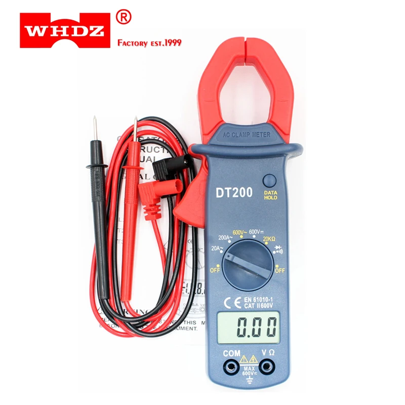 Цифровой токоизмерительный зажим WHDZ DT200 измеритель тока напряжения