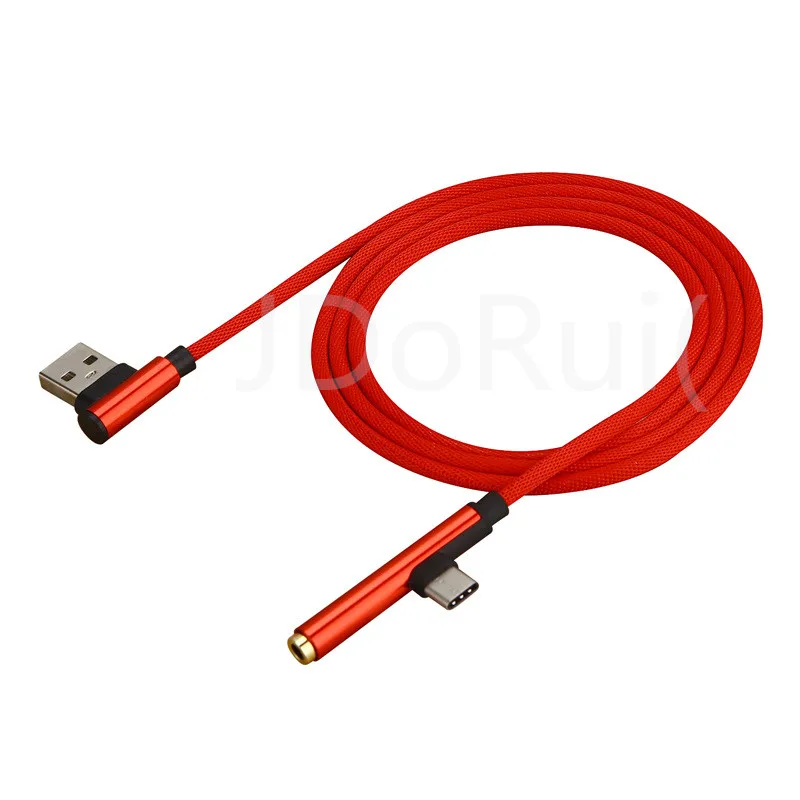 100 шт. 2 в 1 Тип usb C аудио 90 градусов 3 USB-C штекер 5 мм для наушников разъем USB 0