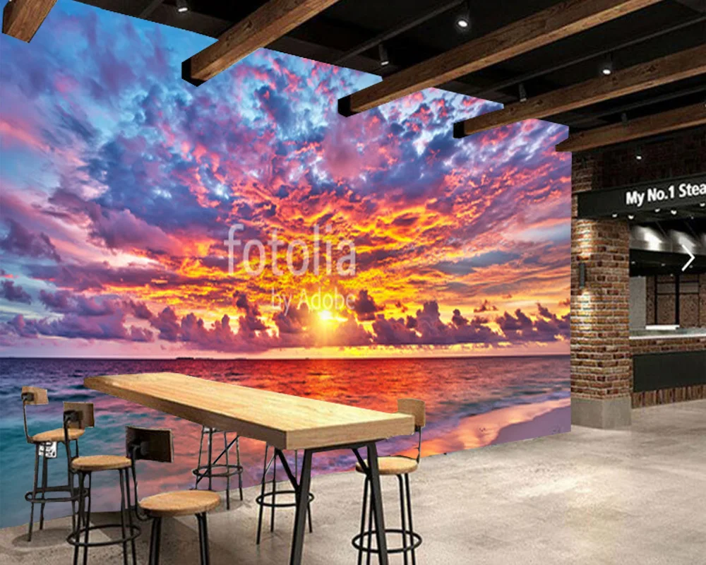 Custom beach wallpaper murals Maldives in the ocean natural landscape mural for living room bedroom background papel de parede |