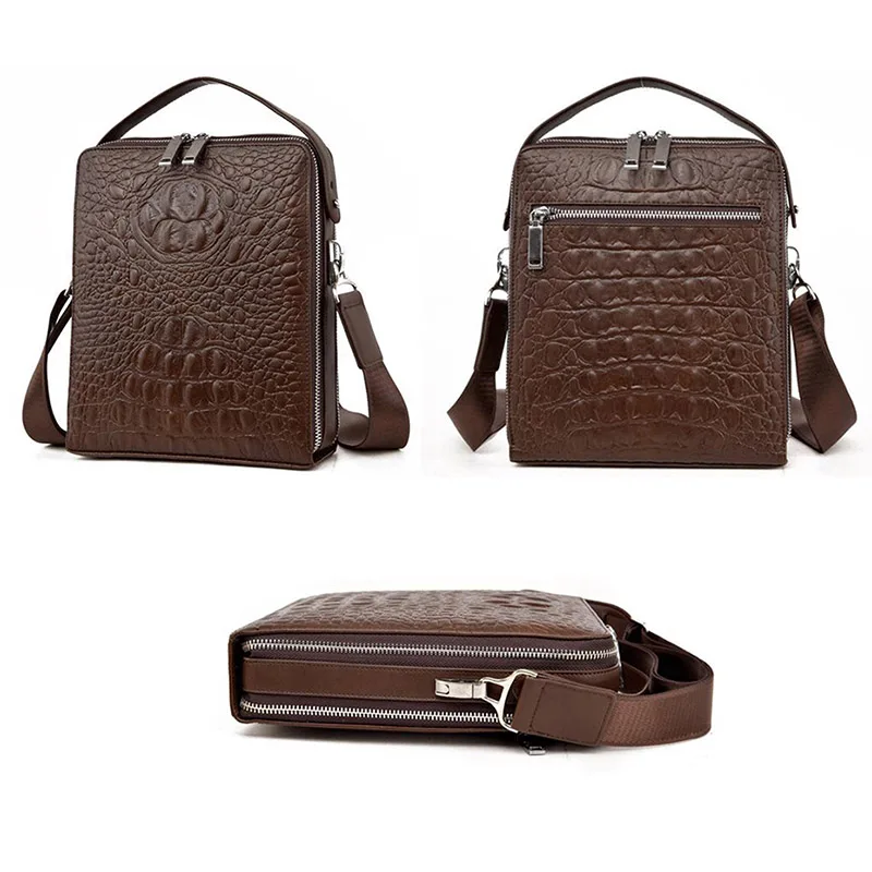 Genuine Leather Men'S Messenger Shoulder Bags Business Handbags Alligator Male Flap High Quality Large Capacity Hot Sale | Багаж и