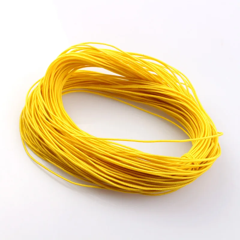 Yellow elastic Cord 12 м 1 мм Плетеный эластичный шнур Бисероплетение нитей тянущаяся струнная ткань крафтовые шнуры для изготовления ювелирных изделий 23 Цвета - Цвет: Yellow elastic Cord
