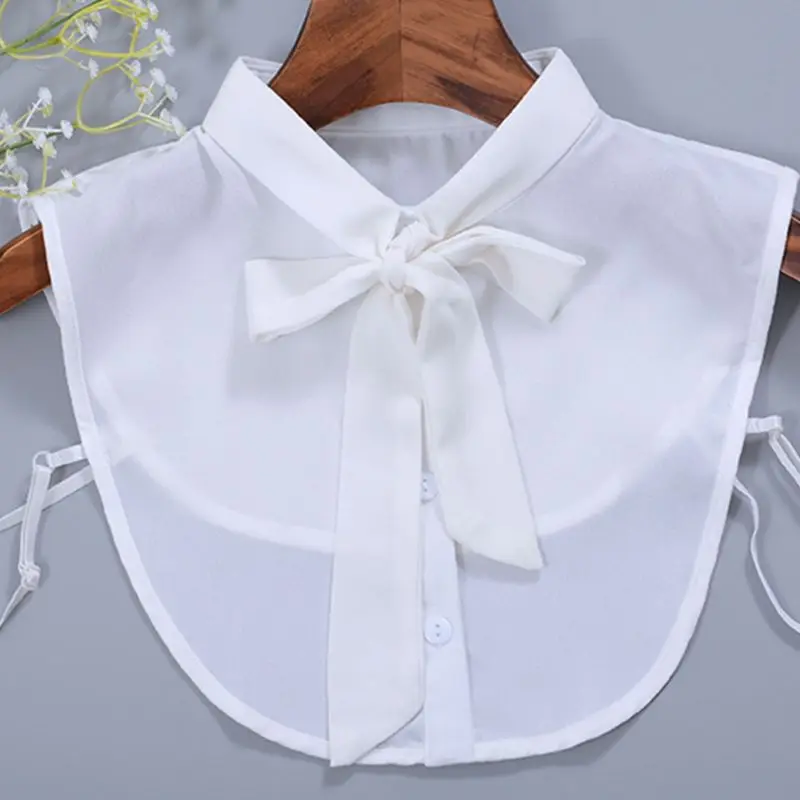 

Women New Bow Collar Shirt Fake Collar Tie Vintage Detachable Collar False Collar Lapel Blouse Top Women Clothes Accessories
