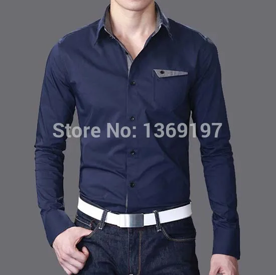 Fashion Mens Luxury Casual Sexy Slim Fit Stylish Long sleeve Dress Shirts 2 Colours Size M~XXXL MN473*02 | Мужская одежда