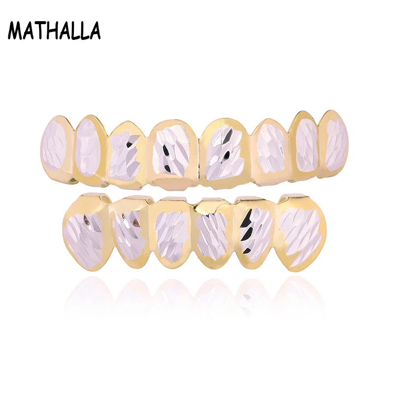 

MATHALLA HIP HOP Tooth Grillz Tooth Top and Bottom Grillz With Silicone Vampire Teeth Creative Twill Tooth Grill Christmas Gift