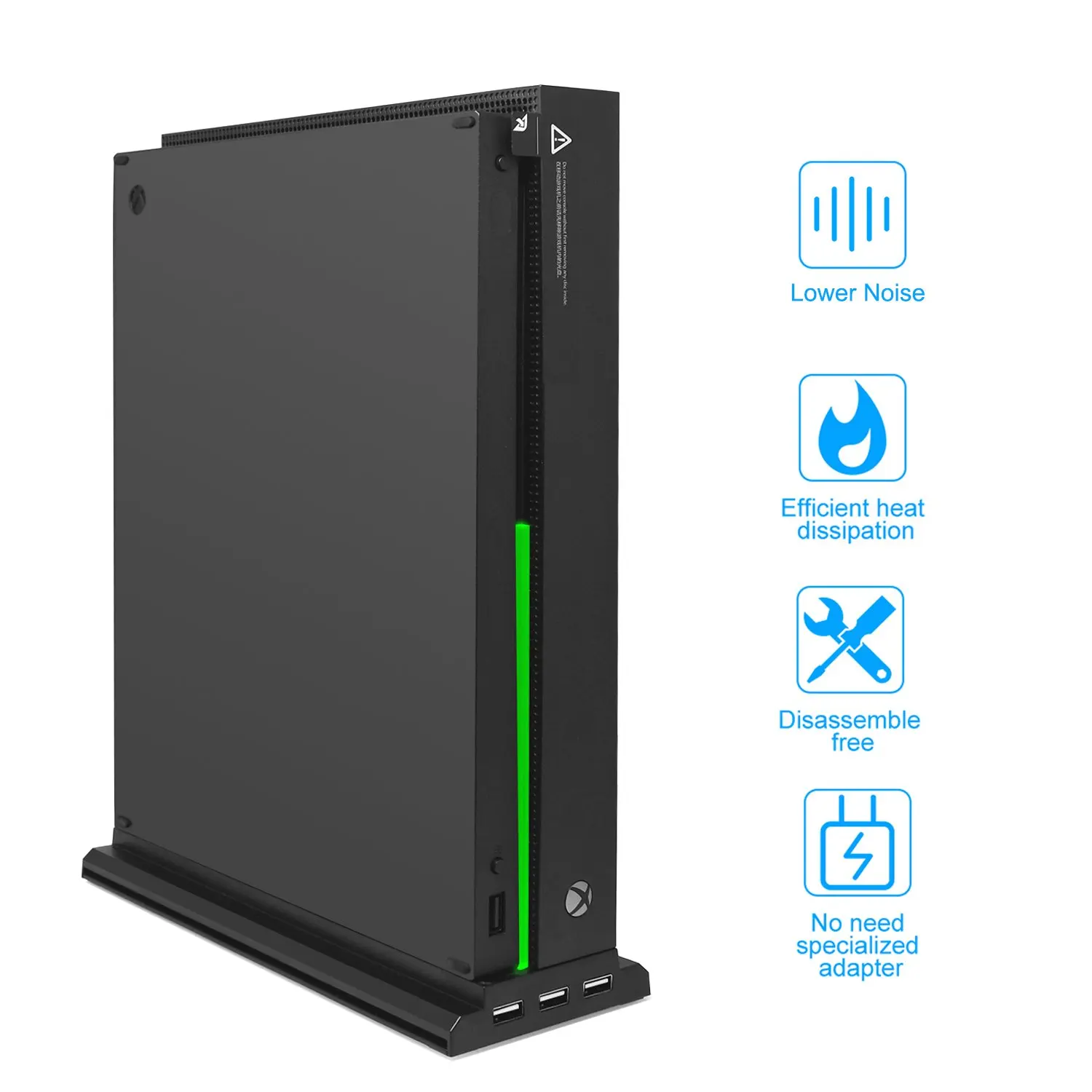 Новая вертикальная подставка для Xbox one X с 3 вентиляторами охлаждения и usb портами