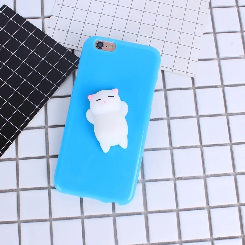 Lovely 3D silicon Cartoon Cute Cat Candy Color for iPhone 5 5s SE Cases phone For 6 6s 7 Plus Soft TPU Case |