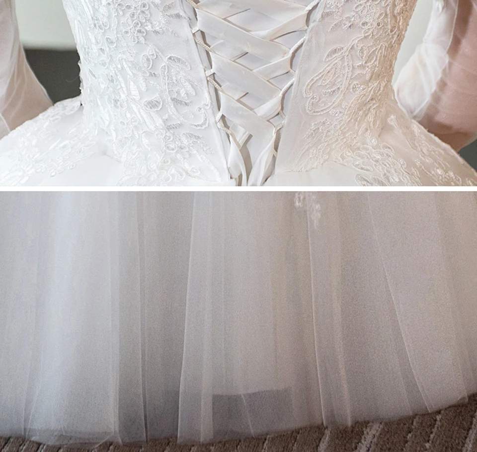 LAMYA элегантное бальное платье с О-образным вырезом больших размеров Vestido De Noiva с кружевным рукавом, свадебное платье, кружевное свадебное платье с аппликацией по индивидуальному заказу