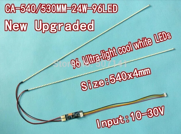 

Free shipping 20pcs 24'' 540mm Adjustable brightness led backlight strip kit,Update 24inch-wide LCD CCFL panel to LED backlight
