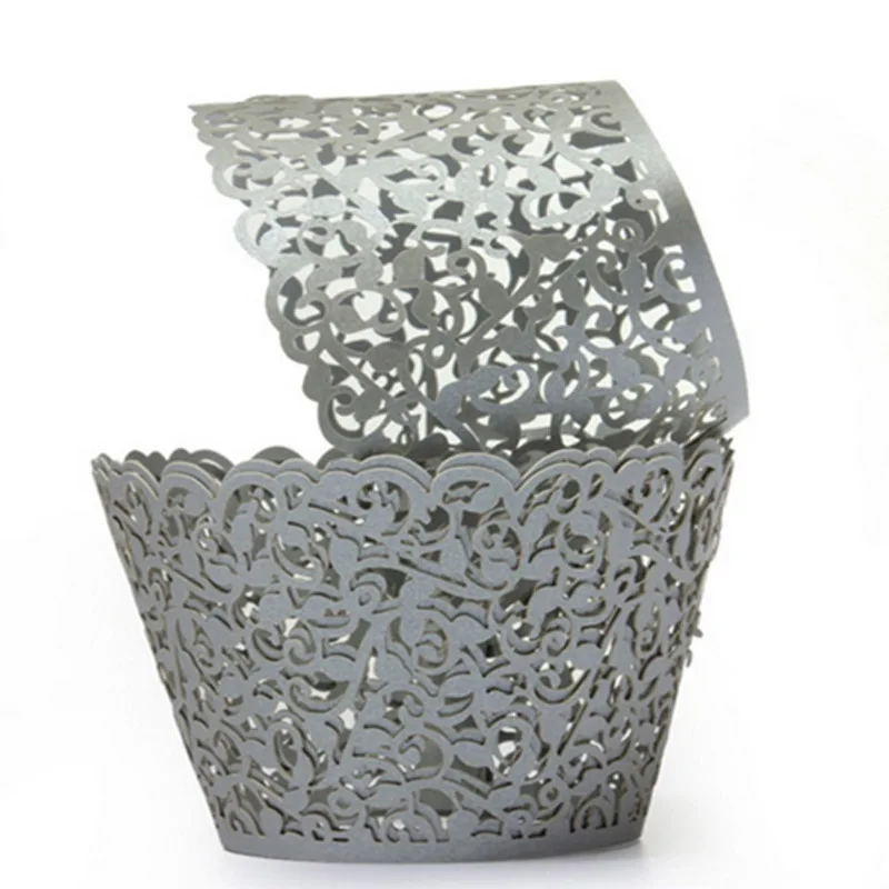 12 шт./лот полые обертки для капкейков свадебное украшение дня рождения