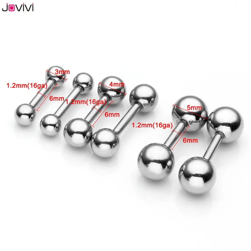 JOVIVI 16 г серьги из нержавеющей стали-гантели спиральный для хряща шпильки Tragus 6 мм