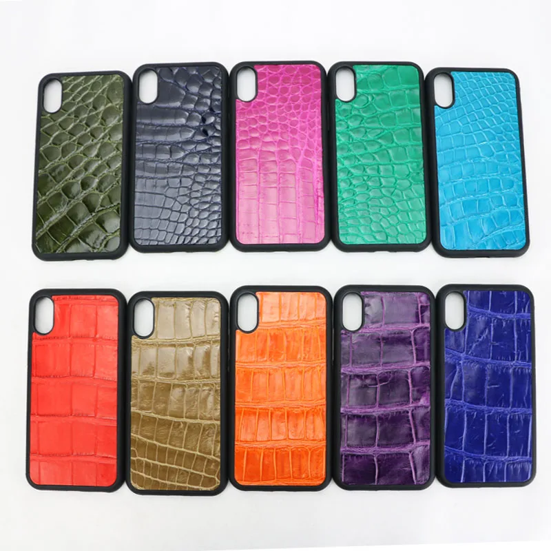 

High End Real Croco Skin Bumper Case For Iphone X 11 12 13 Pro Max Men Women Costomized Crocodile Leather Phone Protective Cover