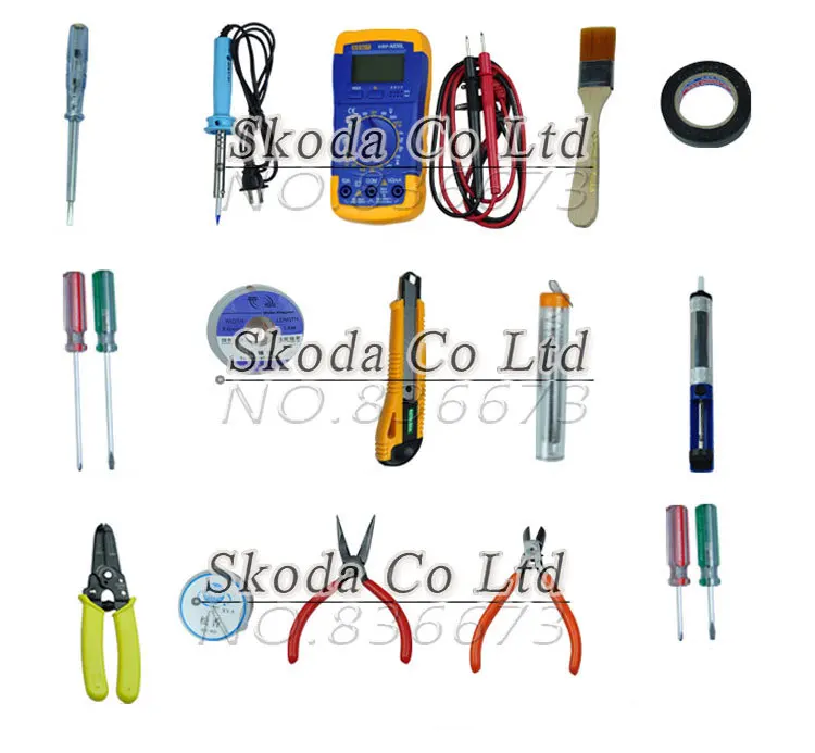 Набор инструментов для ремонта электрика мультиметр + плоскогубцы паяльник