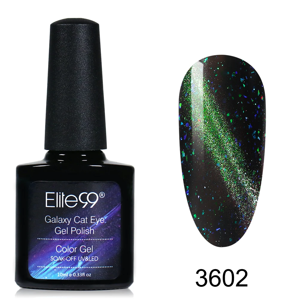 3602 Elite99 10 мл Galaxy Cat Eyes светодиодный Гель-лак для ногтей Хамелеон для использования с магнитом УФ-лак для ногтей Дизайн ногтей Блестящий гель нужен черный базовый слой - Цвет: 3602