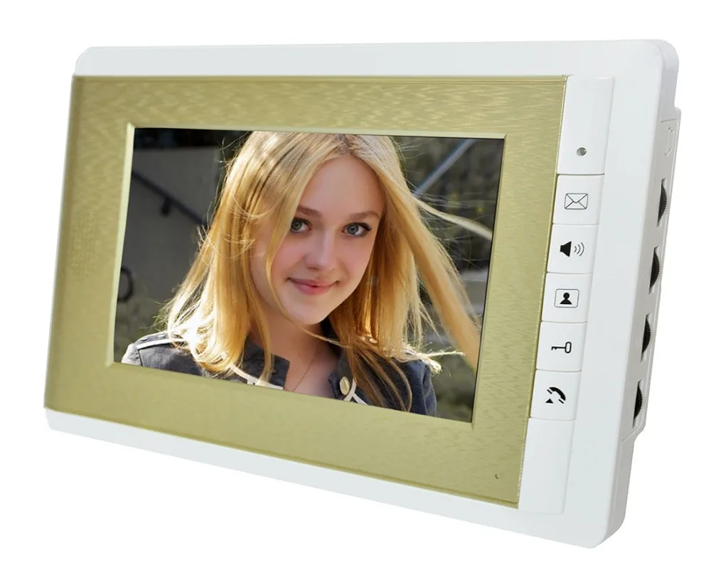 Роскошный Золотой видеодомофон с монитором 7 дюймов дверной система дверного