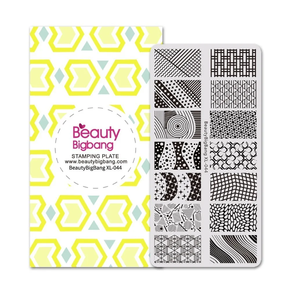 BeautyBigBang Stamping Plates Set 7 PCS XL-040-046 Different Flower Geometry Image Nail Art Stamping Plates Stencil Mold Set