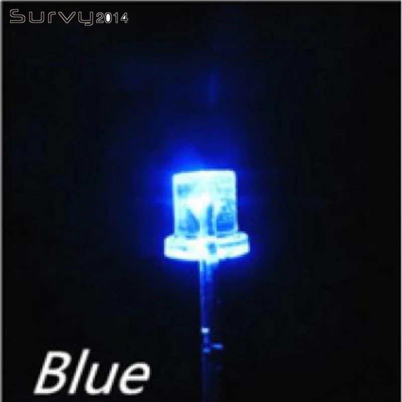 50PCS Blue F3 50/100 шт F3/F5 светодиодный 3 мм, 5 мм, с плоским верхом желтый/синий/зеленый/красный/белый Цвет прозрачный Широкий формат светильник - Цвет: 50PCS Blue F3