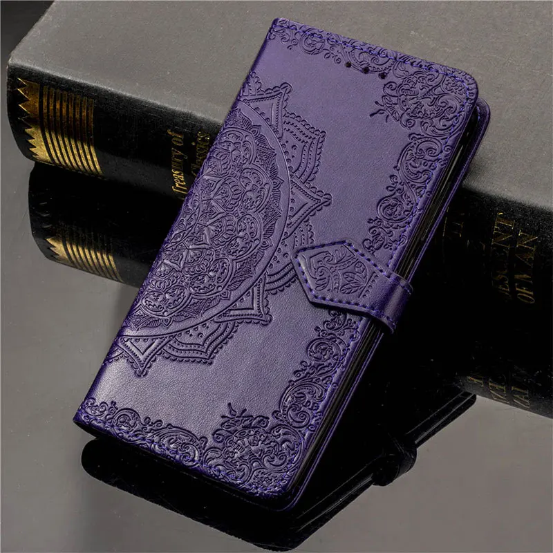Purple Мандала PU кожаный бумажник флип чехол для iphone 6/6 S 7 8 плюс iphone X XS Max XR 5S SE телефон магнит застежка держателя карты кобуры - Цвет: Purple
