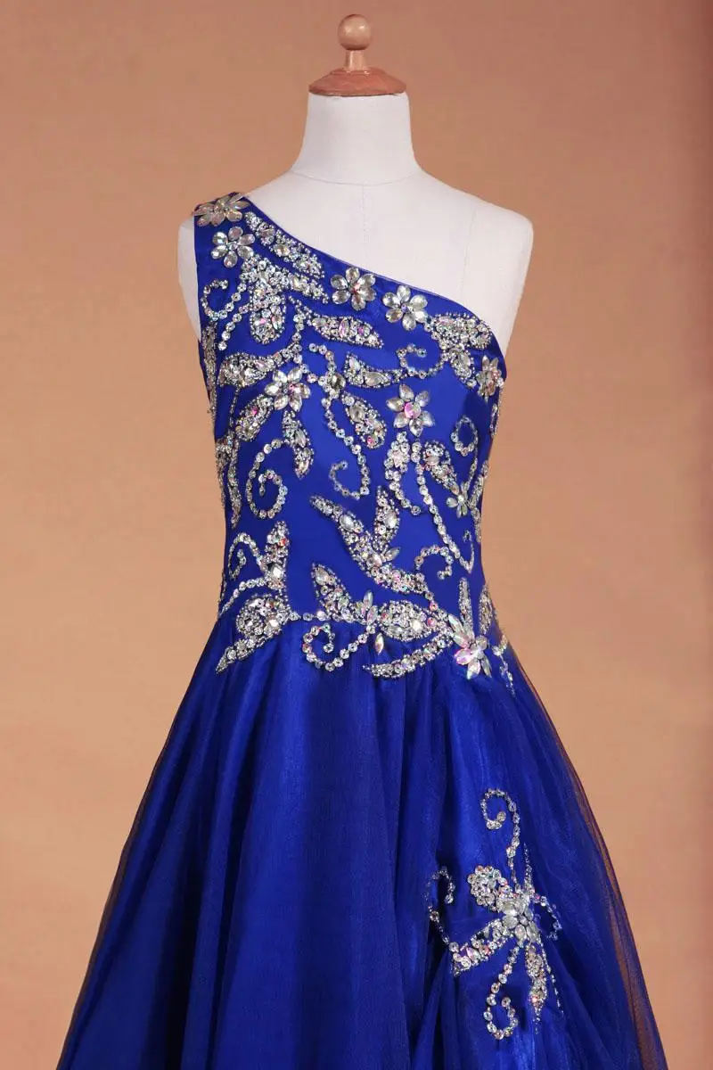 Темно синий полностью бисера кристалл детские платья для свадьбы симпатичные