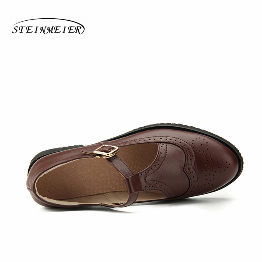 Сандалии женские из натуральной кожи с пряжкой круглым носком|sandals shoes women|sandal