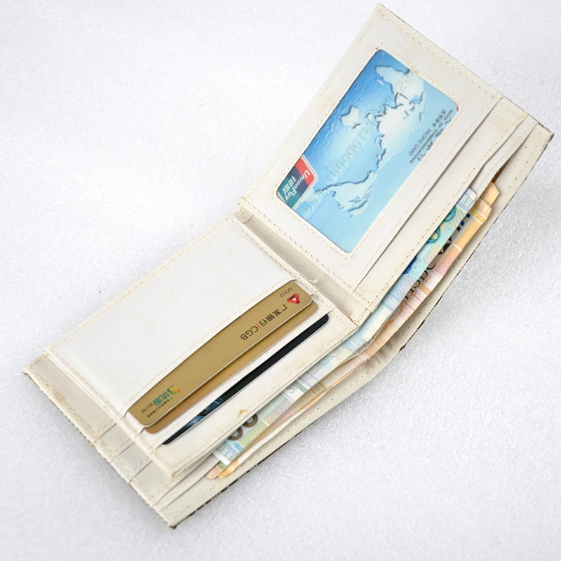 AQCASE деловой холщовый кошелек мужской короткий молодой супер тонкий с поперечным