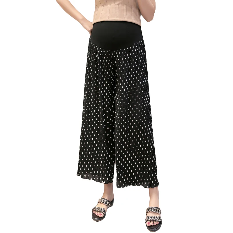 Шифоновые широкие брюки повседневная одежда для беременных свободные летняя