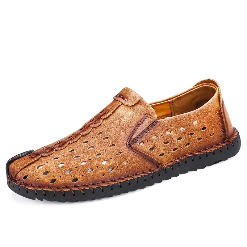 2018 Summer Luxury Brand Men Shoes Breathable Sneakers Casual Genuine Leather Moccasins Slip On Loafers Tenis Masculino | Обувь
